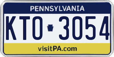 PA license plate KTO3054