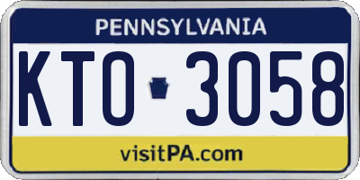 PA license plate KTO3058