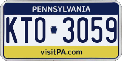 PA license plate KTO3059