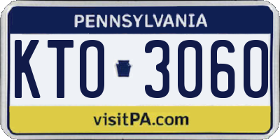 PA license plate KTO3060