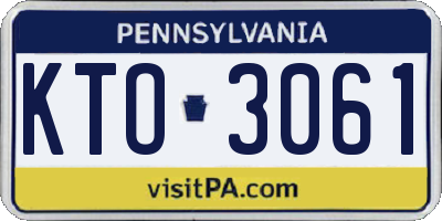 PA license plate KTO3061