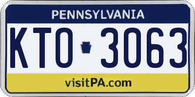 PA license plate KTO3063