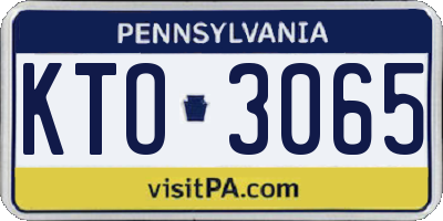 PA license plate KTO3065