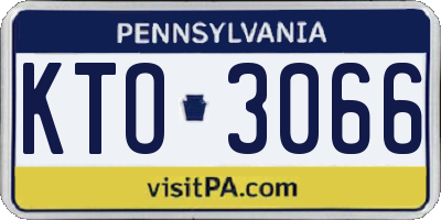 PA license plate KTO3066