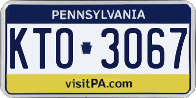 PA license plate KTO3067