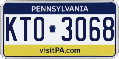 PA license plate KTO3068