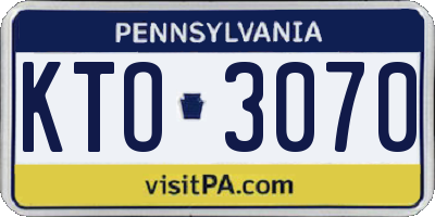 PA license plate KTO3070