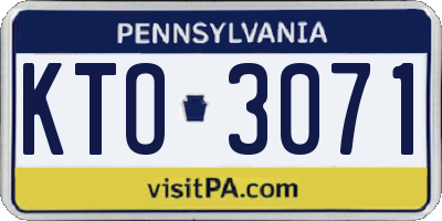 PA license plate KTO3071