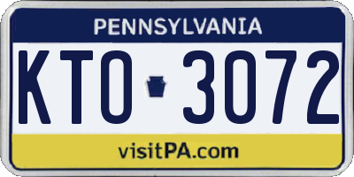 PA license plate KTO3072