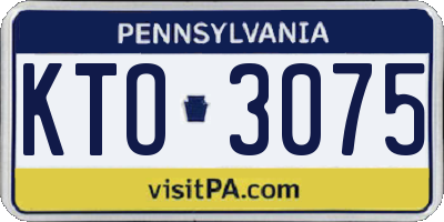 PA license plate KTO3075
