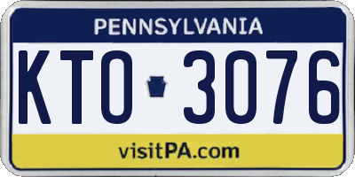 PA license plate KTO3076