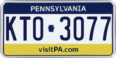 PA license plate KTO3077