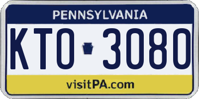 PA license plate KTO3080