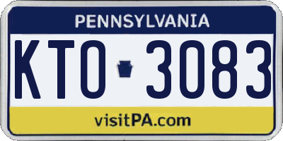 PA license plate KTO3083