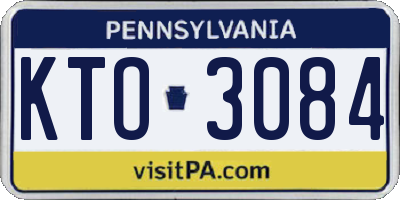 PA license plate KTO3084