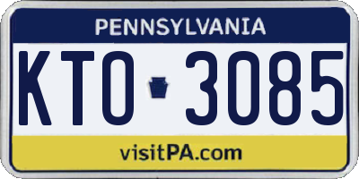 PA license plate KTO3085