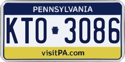 PA license plate KTO3086