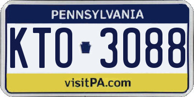 PA license plate KTO3088
