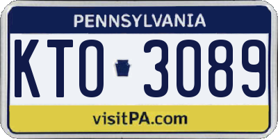 PA license plate KTO3089