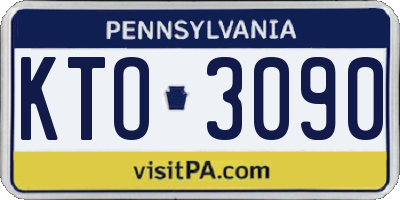 PA license plate KTO3090