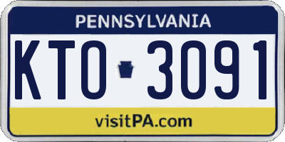 PA license plate KTO3091
