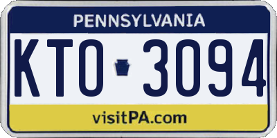PA license plate KTO3094