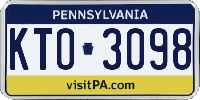 PA license plate KTO3098