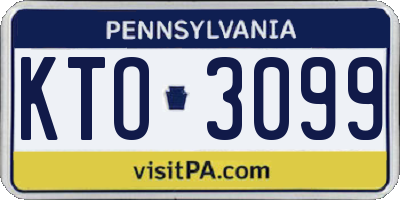 PA license plate KTO3099