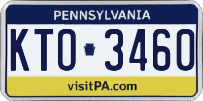 PA license plate KTO3460