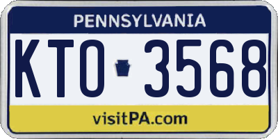 PA license plate KTO3568