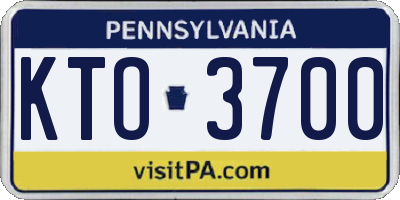 PA license plate KTO3700