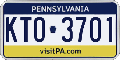 PA license plate KTO3701