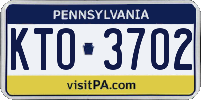 PA license plate KTO3702