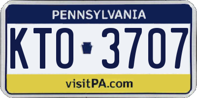 PA license plate KTO3707