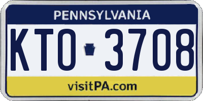 PA license plate KTO3708