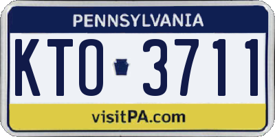 PA license plate KTO3711
