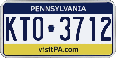 PA license plate KTO3712