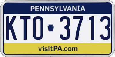 PA license plate KTO3713