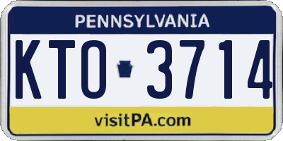 PA license plate KTO3714