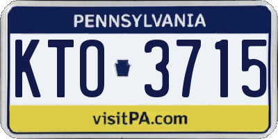 PA license plate KTO3715