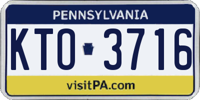 PA license plate KTO3716