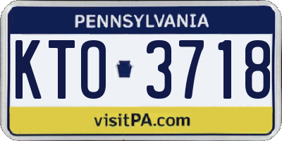 PA license plate KTO3718