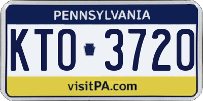 PA license plate KTO3720