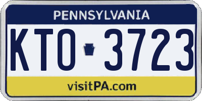 PA license plate KTO3723