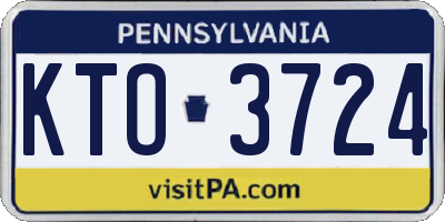 PA license plate KTO3724