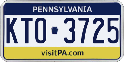 PA license plate KTO3725
