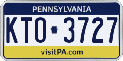 PA license plate KTO3727