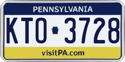 PA license plate KTO3728