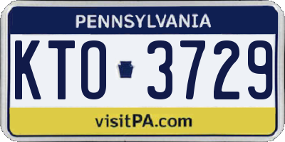 PA license plate KTO3729