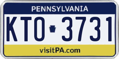 PA license plate KTO3731